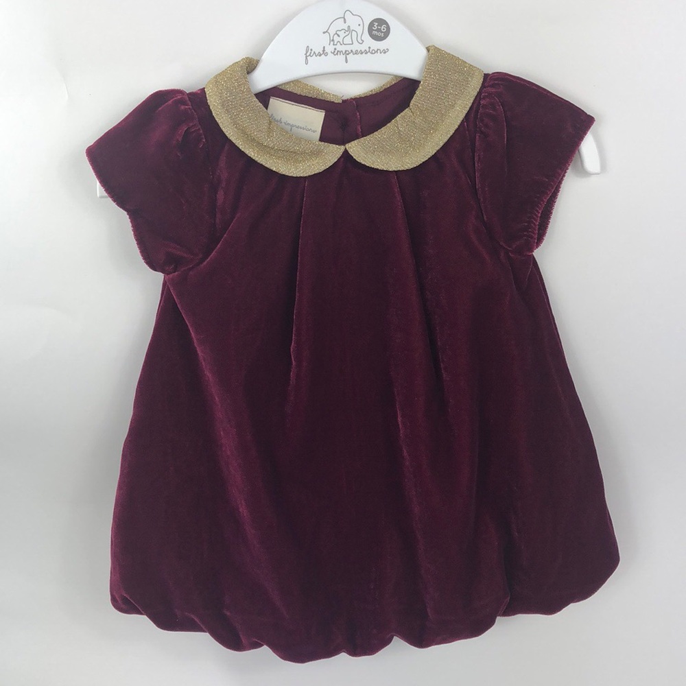 First Impressions Baby Girl Infant Velvet Dress - Picture 3 of 7